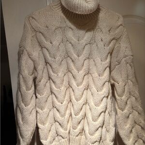 Chunky Cable Knit Turtleneck Sweater